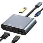 ADAPTATEUR MULTIFONCTION 4 en 1 Type C HDMI ET VGA